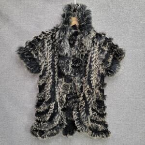 GABY L EDEN RABBIT/FOX FUR VEST, SIZE S